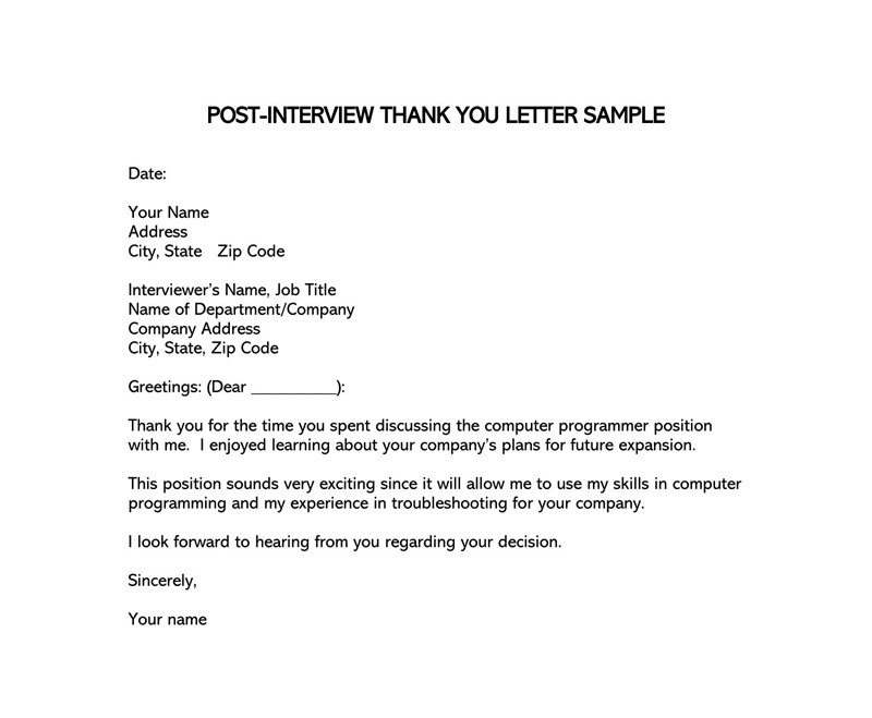 Send a thank you letter